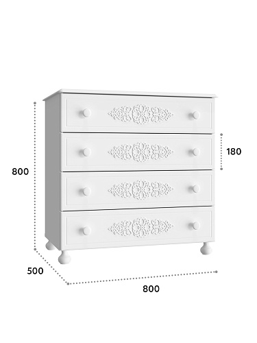 Комод Ассоль АС-5 белое дерево