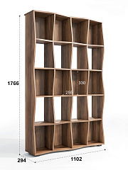 Стеллаж Контемпо КТ-01 дуб барокко янтарный