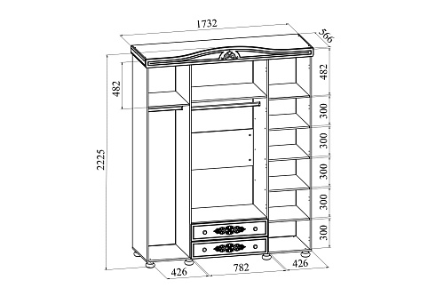 Шкаф четырехдверный Ассоль АС-28 белое дерево