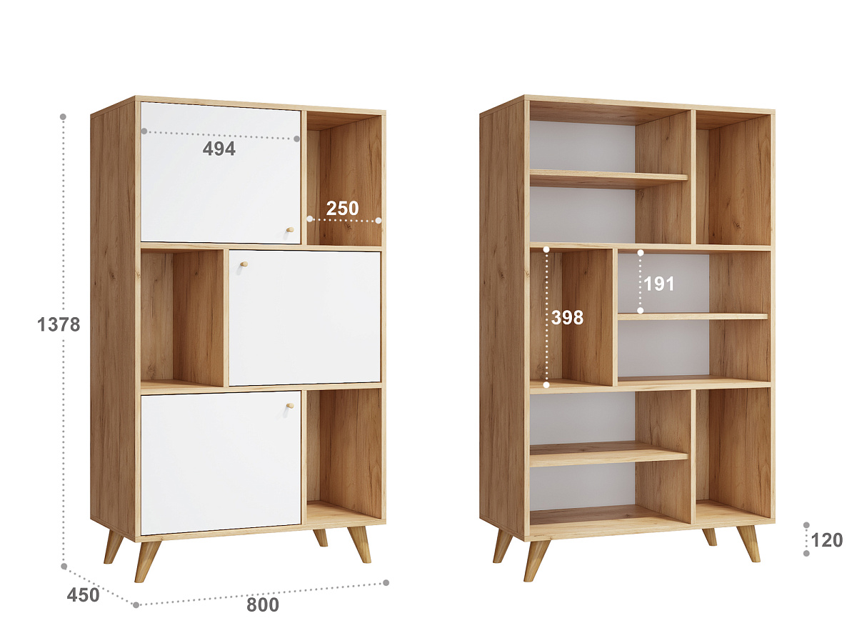 Стеллаж Ирма ИР-10 дуб крафт/белый структурный