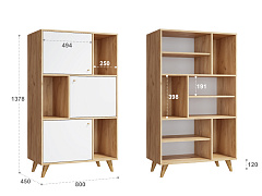 Стеллаж Ирма ИР-10 дуб крафт/белый структурный