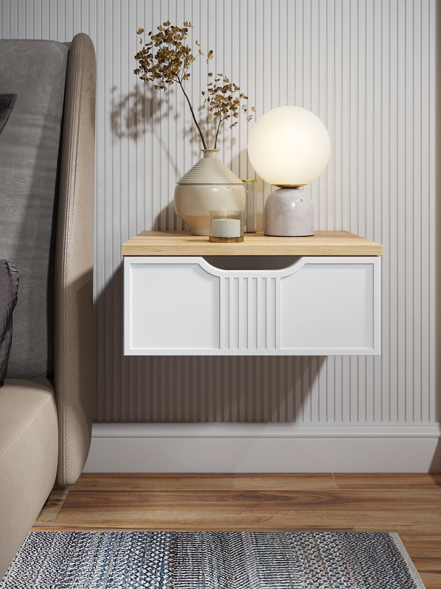 Комплект мебели для спальни Эмилия ЭЛ-005 дуб крафт золотой/меренга