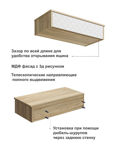 Тумба подвесная Велламо ВО-08 блэквуд ячменный/бланж