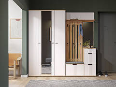 Шкаф для одежды Эмилия ЭЛ-13К комбинированный дуб крафт золотой/меренга