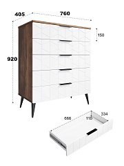 Комод Контемпо КТ-03 дуб барокко янтарный/бланж