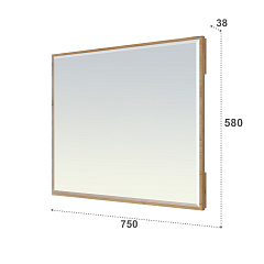 Комплект туалетный столик с зеркалом Эмилия ЭЛ-36+ЭЛ-24 дуб крафт золотой/графит