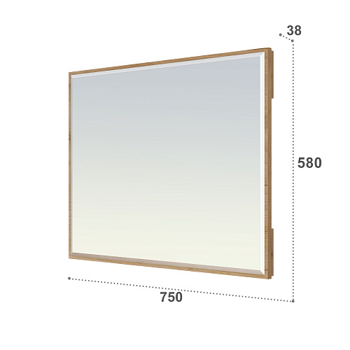 Зеркало Эмилия ЭЛ-24 дуб крафт золотой