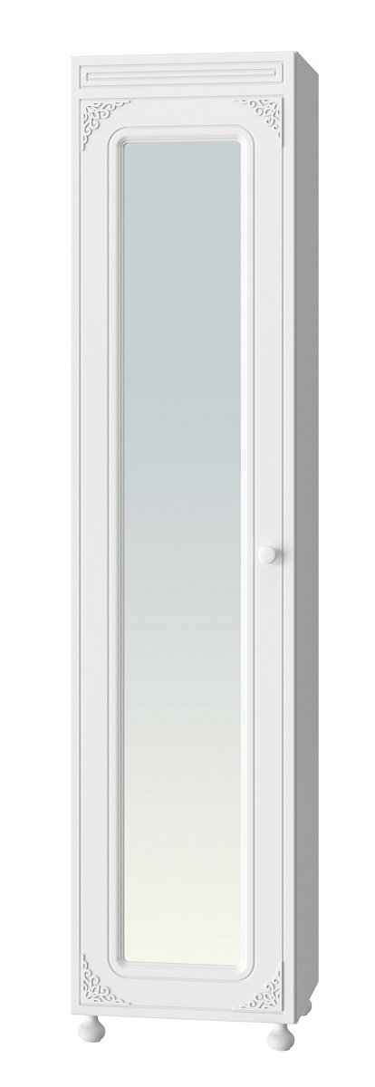 Шкаф Ассоль АС-532К с зеркалом (левый) белое дерево