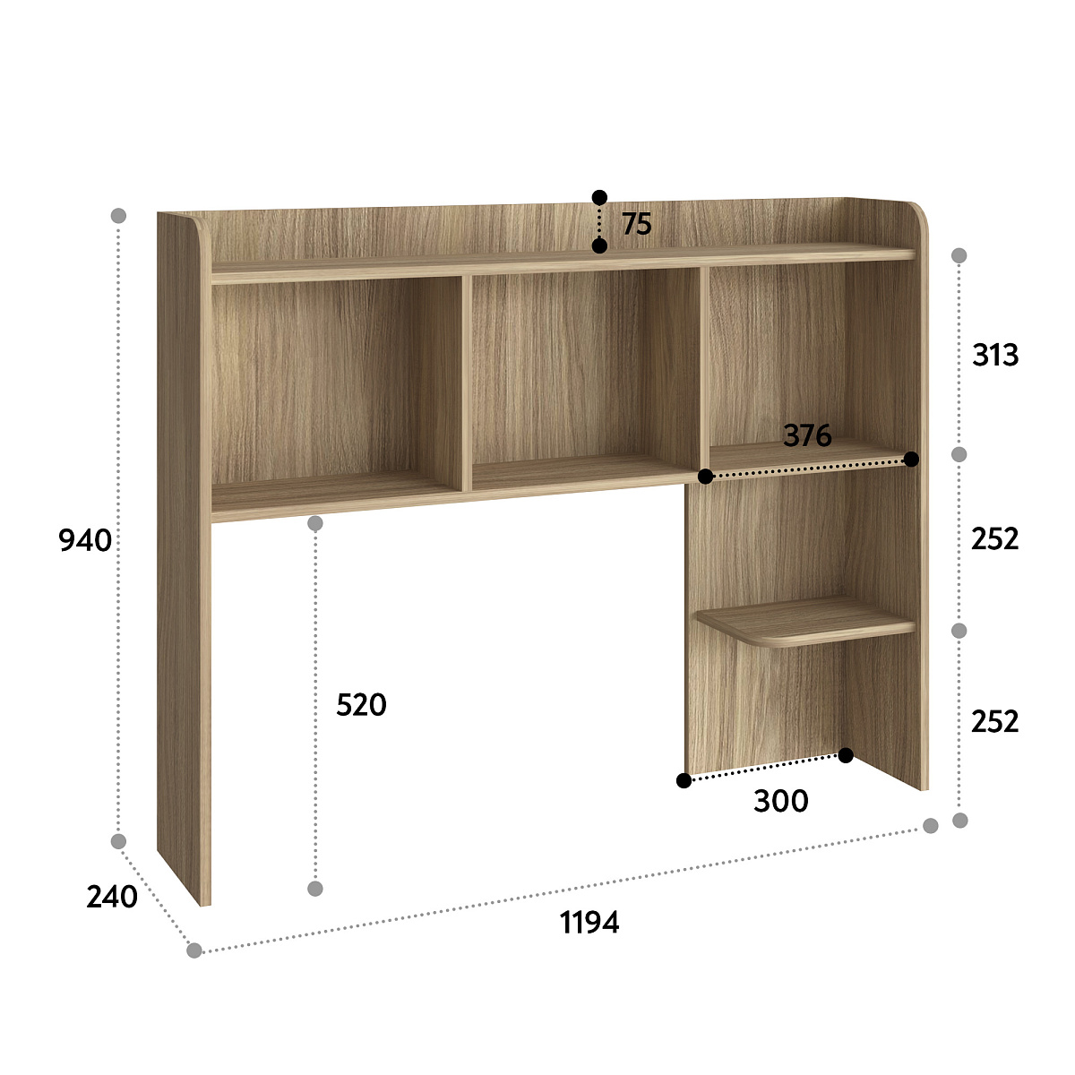 Полка П-101 блэквуд ячменный (1194*240)