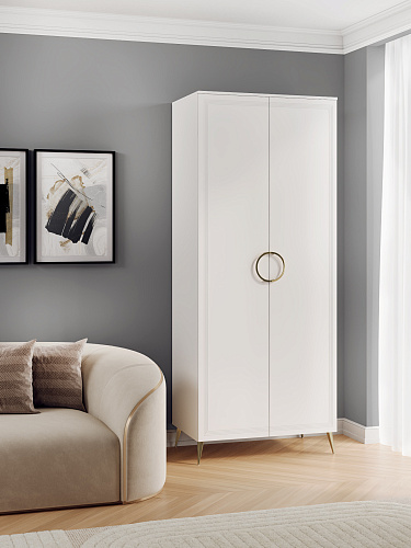 Шкаф для одежды Оливия ОЛ-01 белый бриллиант/бланж