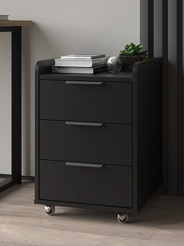 Тумба мобильная К-56 черный шаргень/блэк