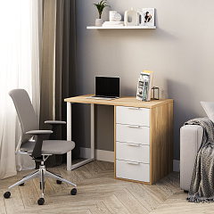 Стол С-414 блэквуд ячменный/меренга (1000х550)