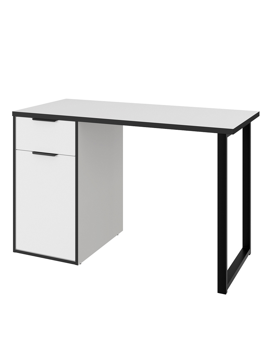 Стол С-408 белый структурный/меренга/черная кромка