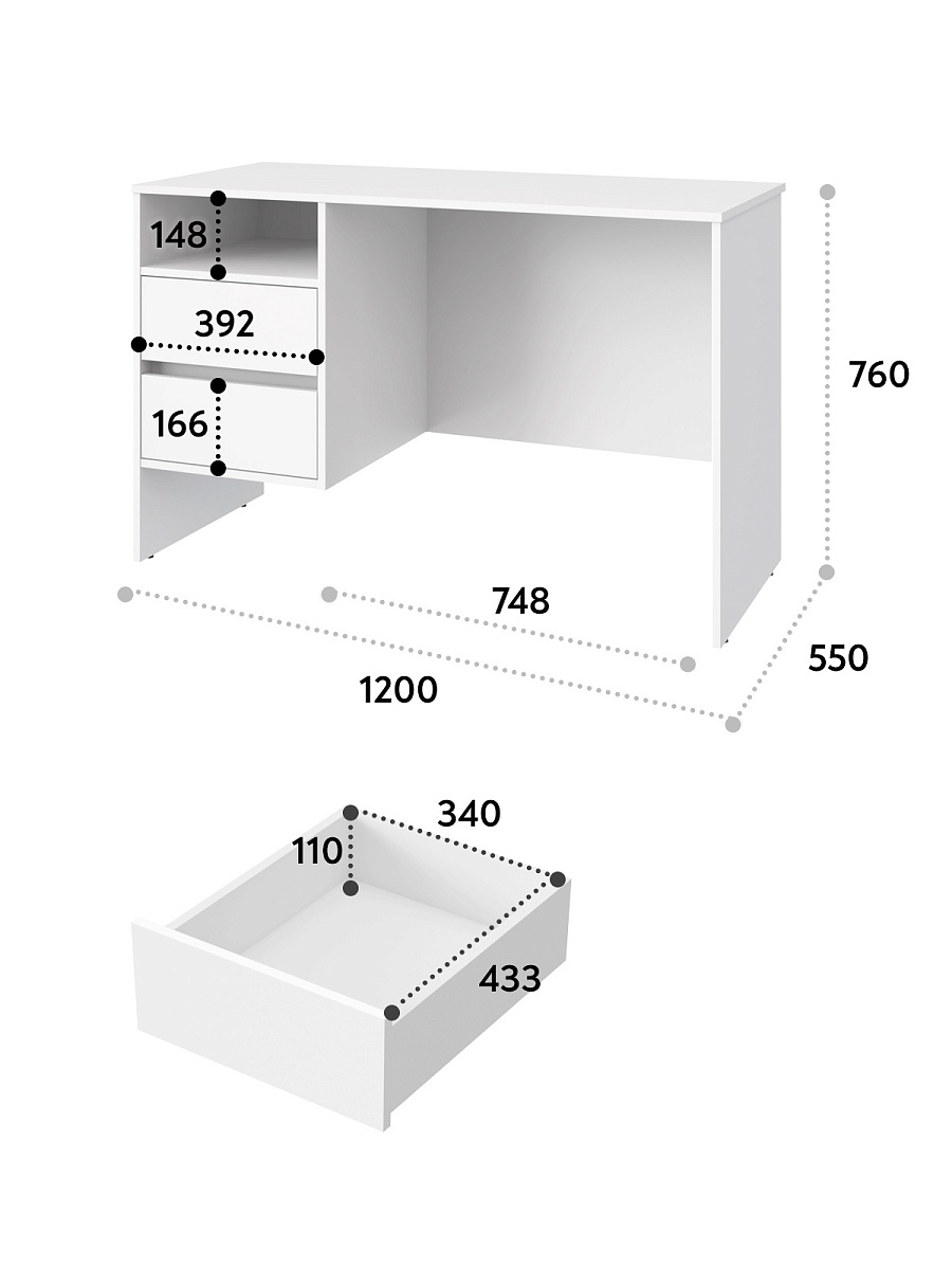 Стол Оскар ОС-24 белый структурный