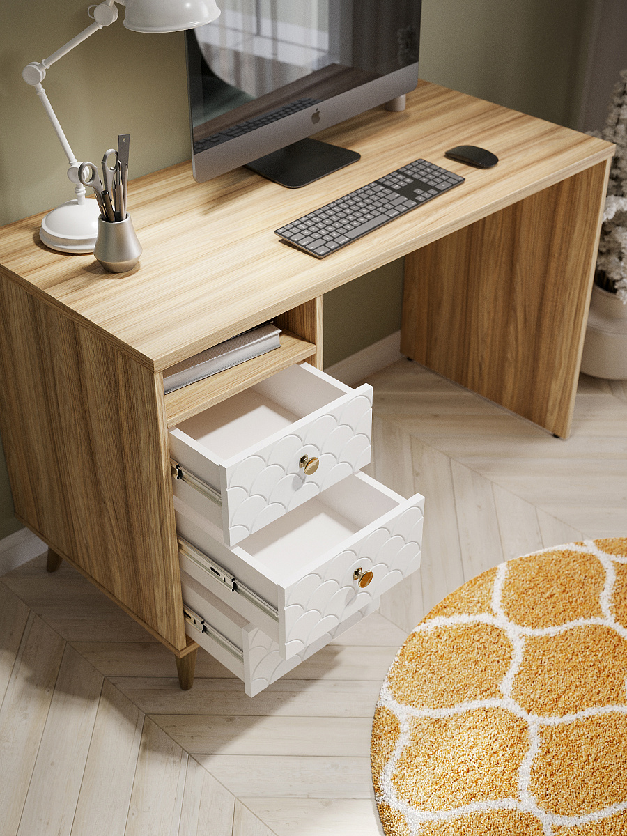 Стол Велламо ВО-18 блэквуд ячменный/бланж (левый)