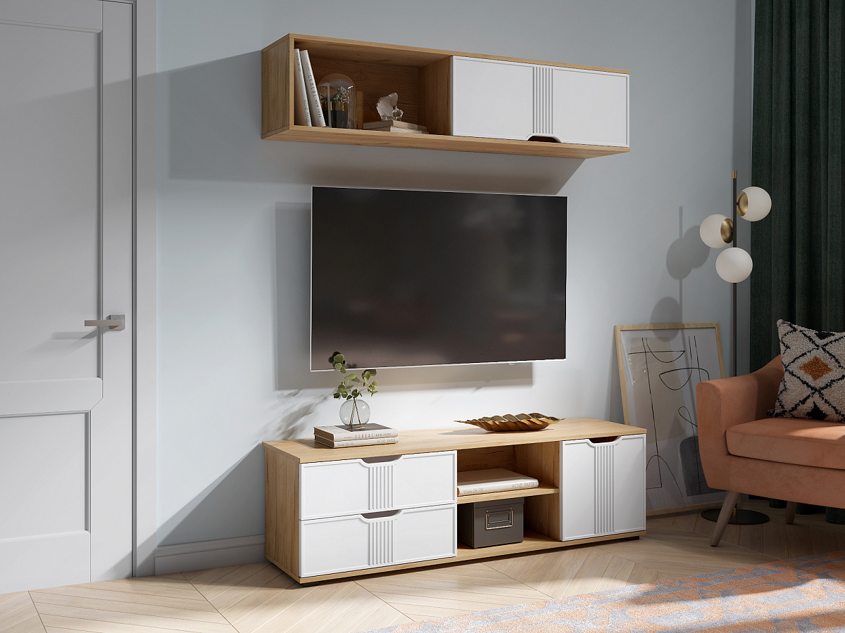 Тумба Эмилия ЭЛ-40 дуб крафт золотой/меренга