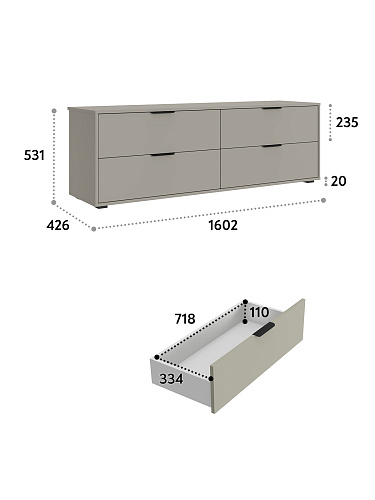 Тумба Оптима ОП-23 глиняный серый/риолит