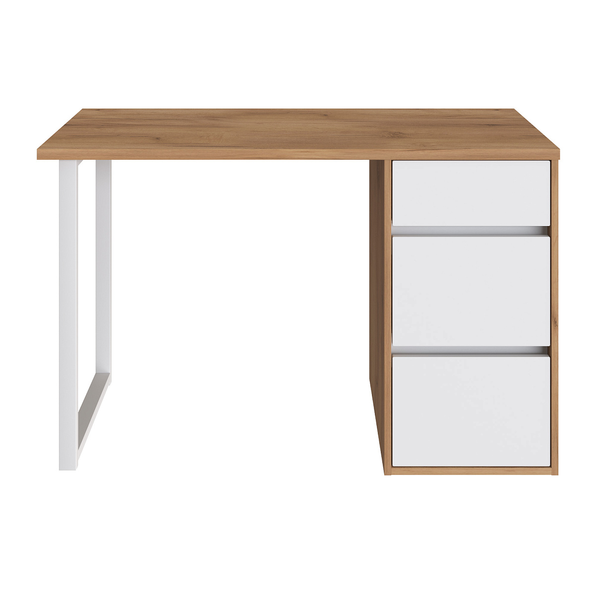 Стол С-411 дуб крафт золотой/меренга (1200х550 белая опора)