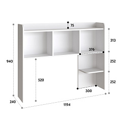 Полка П-101 белый структурный (1194*240)