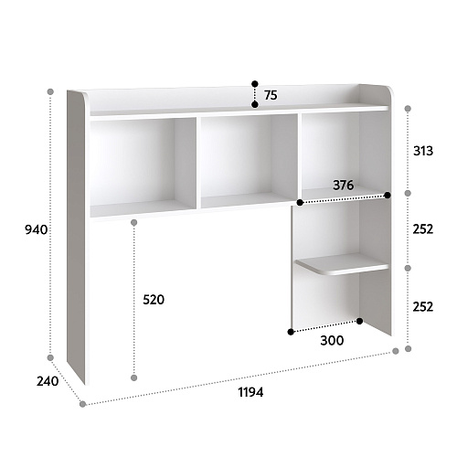 Полка П-101 белый структурный (1194*240)