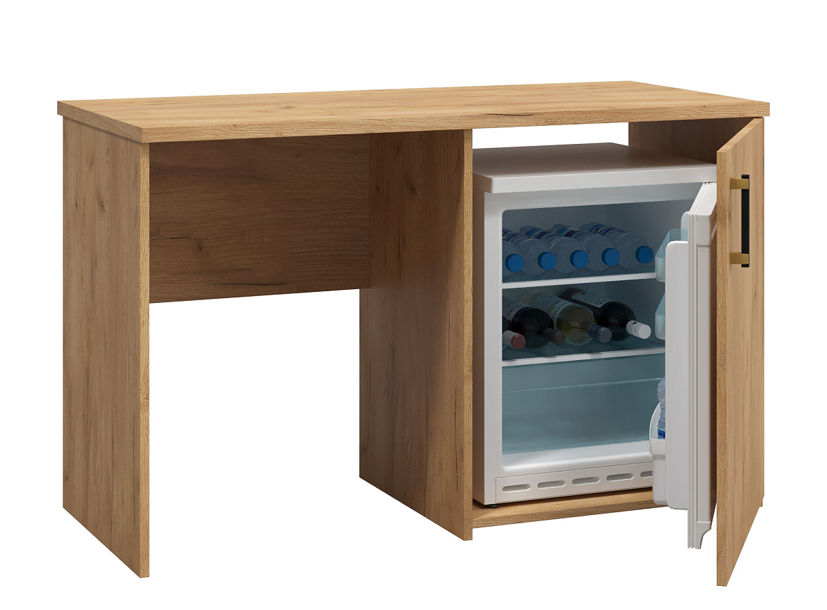 Стол с тумбой под холодильник Виктория ВИ-12 дуб крафт золотой