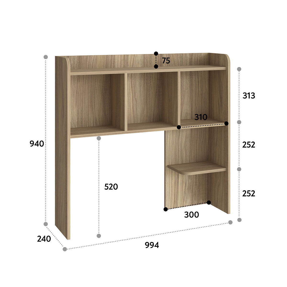 Полка П-100 блэквуд ячменный (994*240)