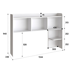 Полка П-102 белый структурный (1344*240)