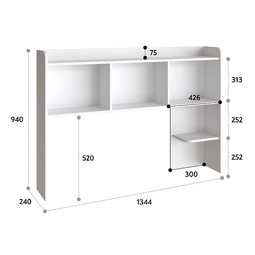 Полка П-102 белый структурный (1344*240)