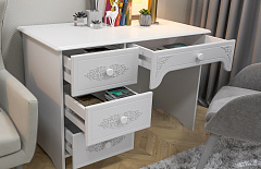 Стол письменный левый Ассоль АС-6 белое дерево