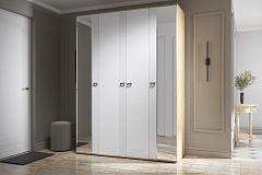 Шкаф для одежды Эмилия ЭЛ-16К комбинированный дуб крафт золотой/меренга