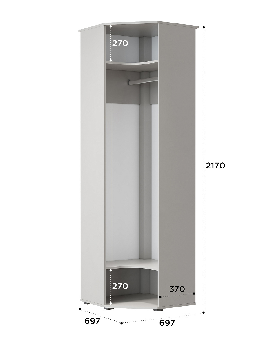Шкаф угловой Эмилия ЭЛ-14К глухой кашемир/шарли керамика
