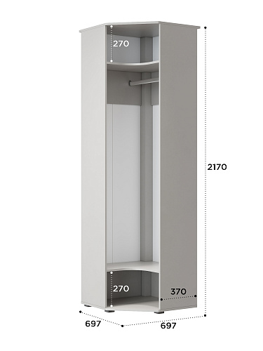 Шкаф угловой Эмилия ЭЛ-14К с зеркалом кашемир/шарли керамика