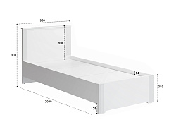 Кровать Эмилия ЭЛ-27 (90х200) белый структурный/меренга