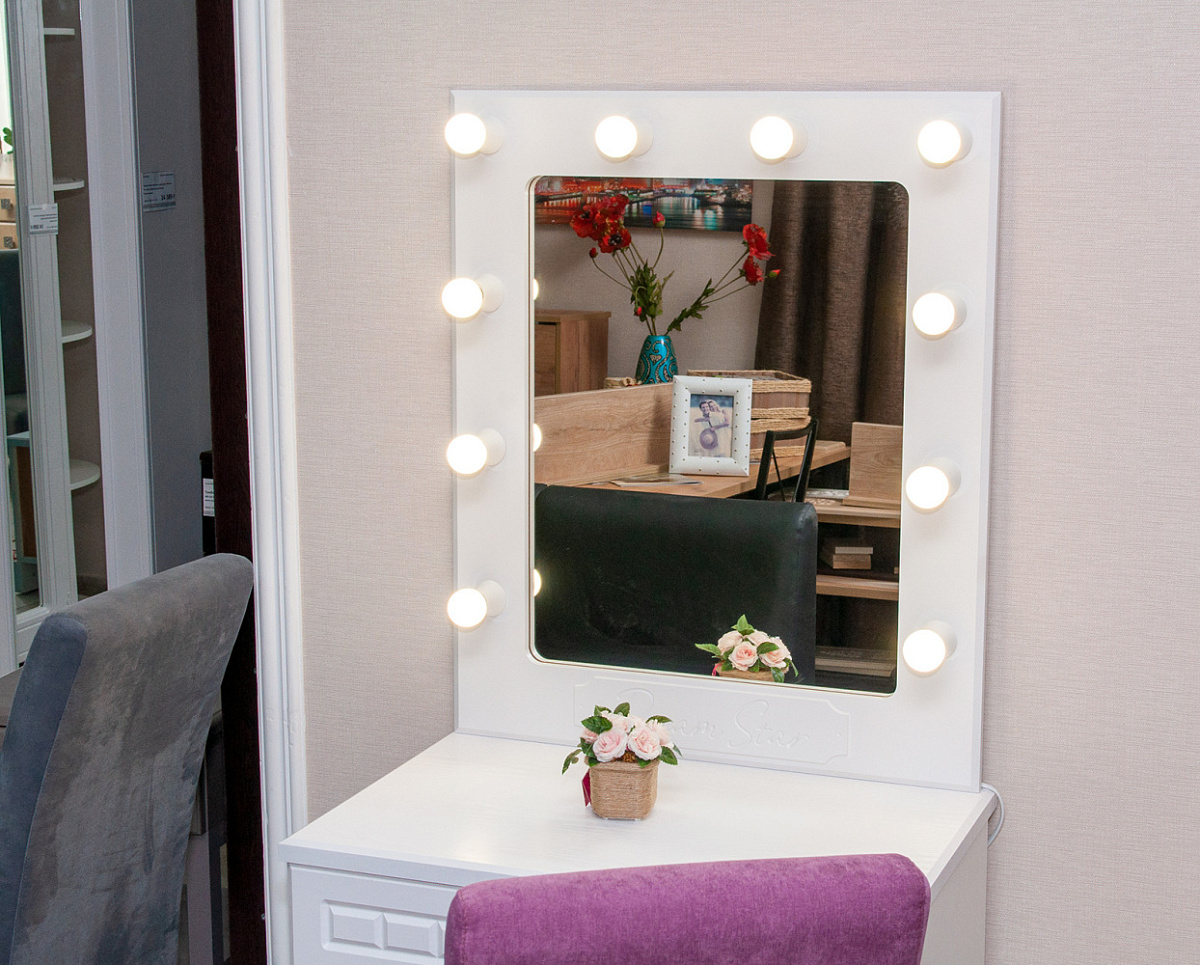 Зеркало ДримСтар ДС-40 белое дерево