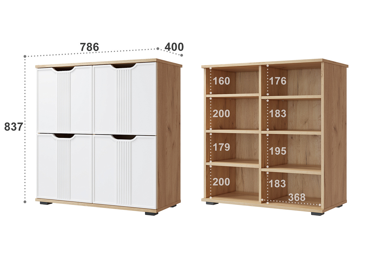 Тумба Эмилия ЭЛ-45 дуб крафт золотой/меренга