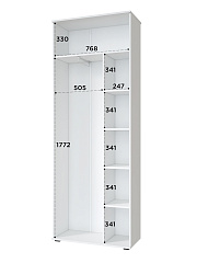 Шкаф для одежды Эмилия ЭЛ-13К глухой белый структурный/меренга