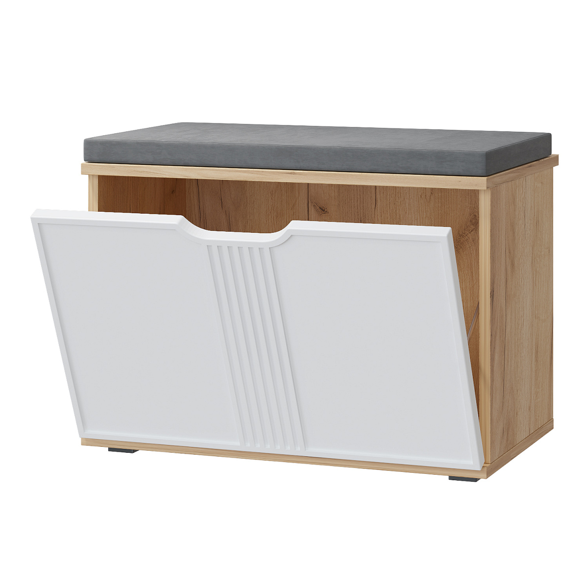 Тумба Эмилия ЭЛ-4К (с подушкой) дуб крафт золотой/меренга