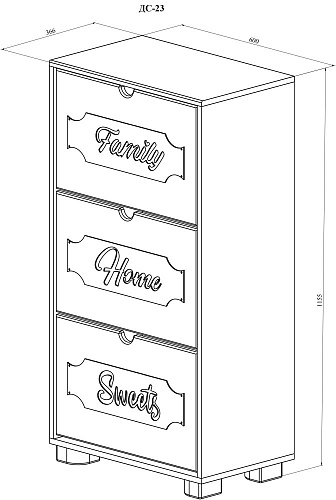 Тумба для обуви ДримСтар ДС-23 белое дерево