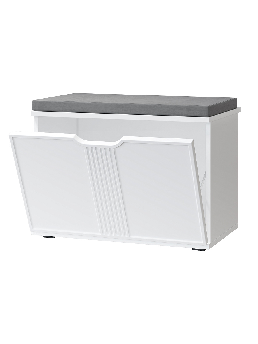 Тумба Эмилия ЭЛ-4К (с подушкой) белый структурный/меренга