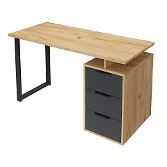 Стол С-406 дуб крафт золотой/графит (1350*600)