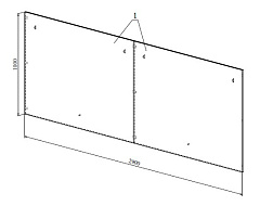 Изголовье для кровати Виктория ВИ-26 (2900x1000) дуб крафт золотой 