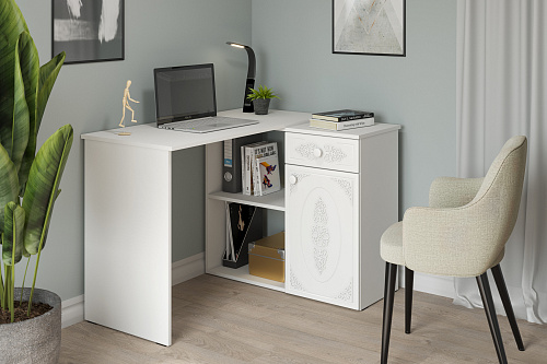 Стол угловой Ассоль АС-67 белое дерево