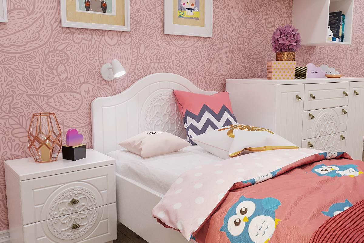 Кровать Монблан МБ-65К (2000х900) белое дерево