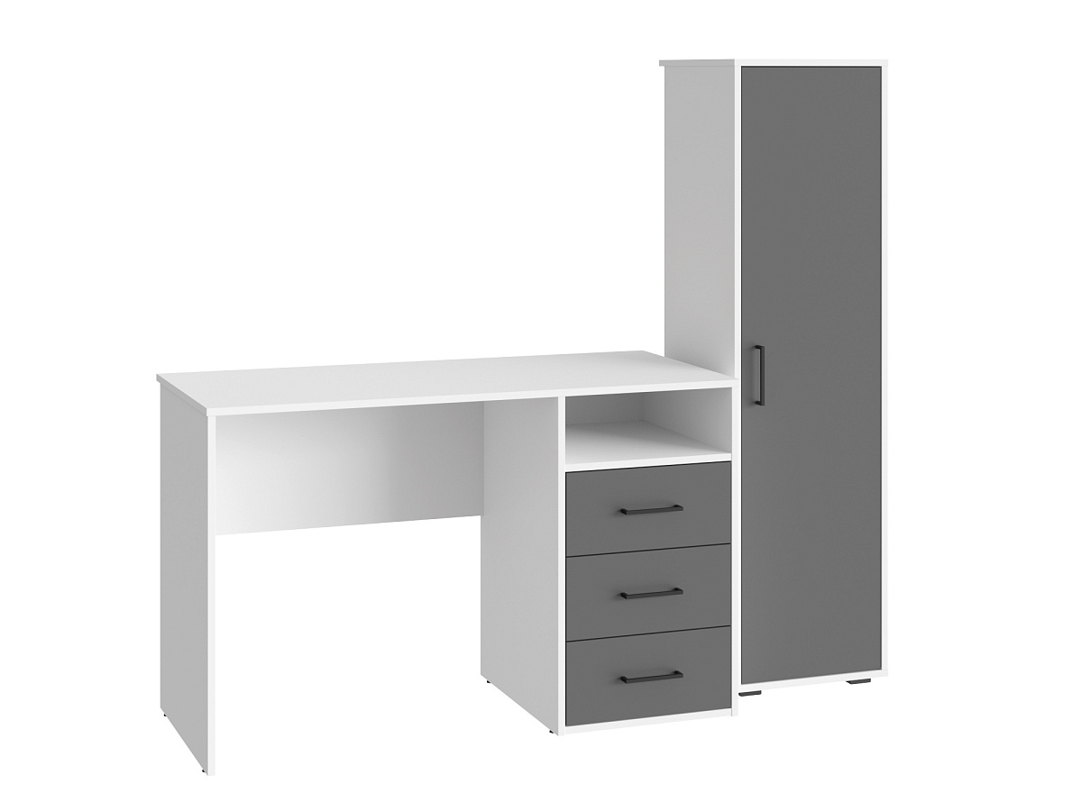 Комплект мебели Оскар ОС-20+ОС-01 белый структурный/графит