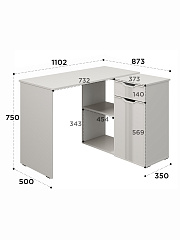 Стол угловой Эмилия ЭЛ-46 кашемир/шарли керамика