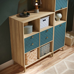 Тумба Велламо ВО-04 блэквуд ячменный/морская волна