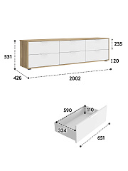 Тумба Оптима ОП-241 блэквуд ячменный/меренга