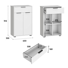 Комод Оптима ОП-06 белый структурный/меренга