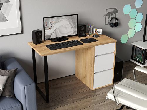 Стол С-401 дуб крафт золотой/меренга