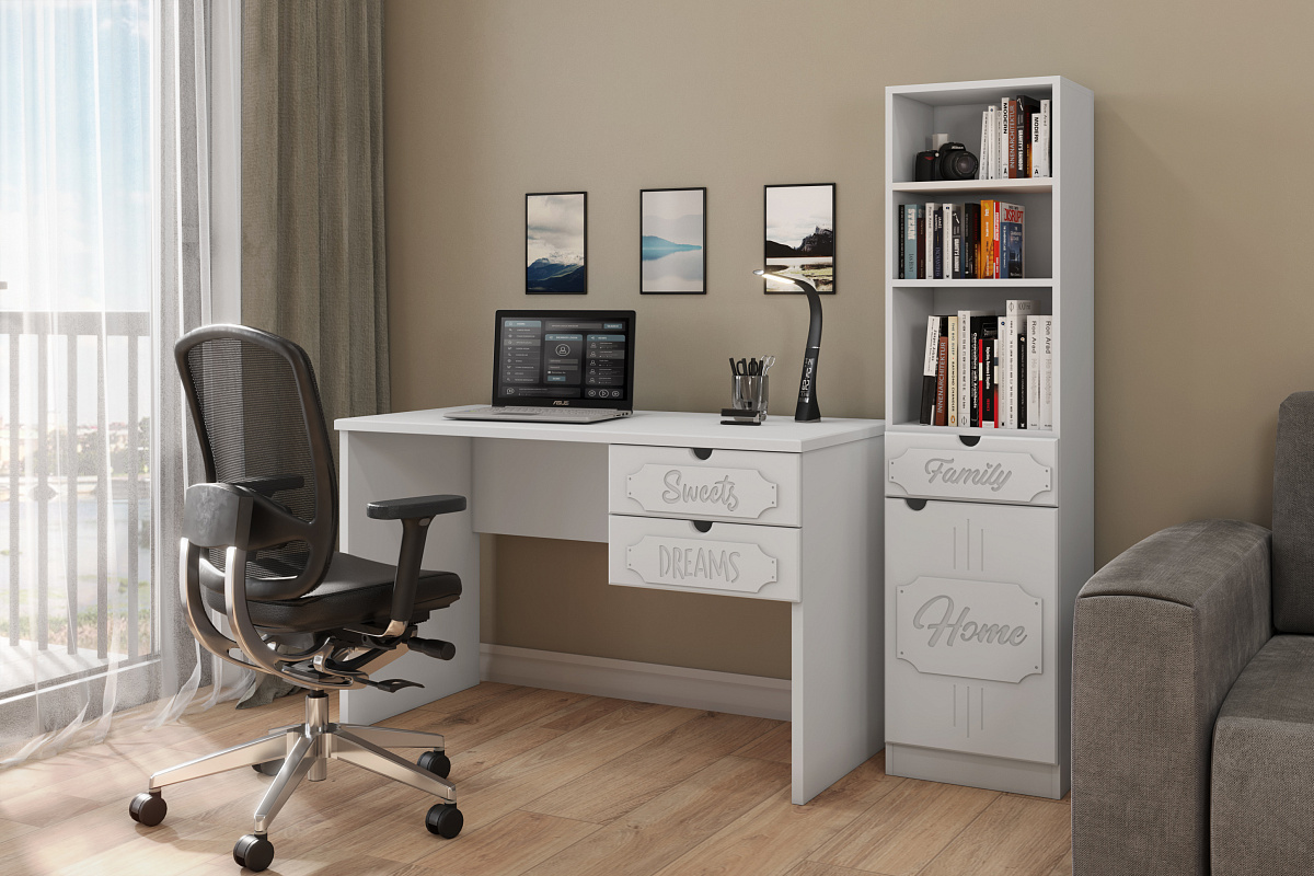 Стол письменный ДримСтар ДС-6 белое дерево